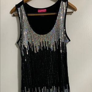 Sequin Black and Silver Women's Top